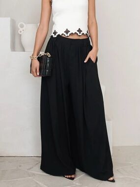 STEPS NY black wide-leg pants Size Large